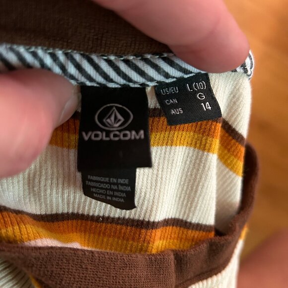 Volcom Stripe Bodycon T Shirt Dress Size Large - Picture 4 of 6
